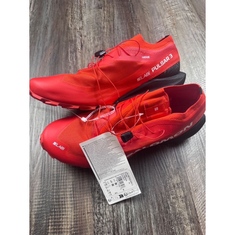 Salomon S Lab Pulsar 3 Red Black Trail Running Shoes L4738670036 Mens 12